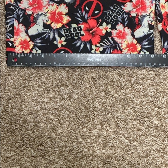 Marvel Comics Deadpool Floral All Over Print Sleep Lounge Jam Mesh Shorts - Picture 5 of 8